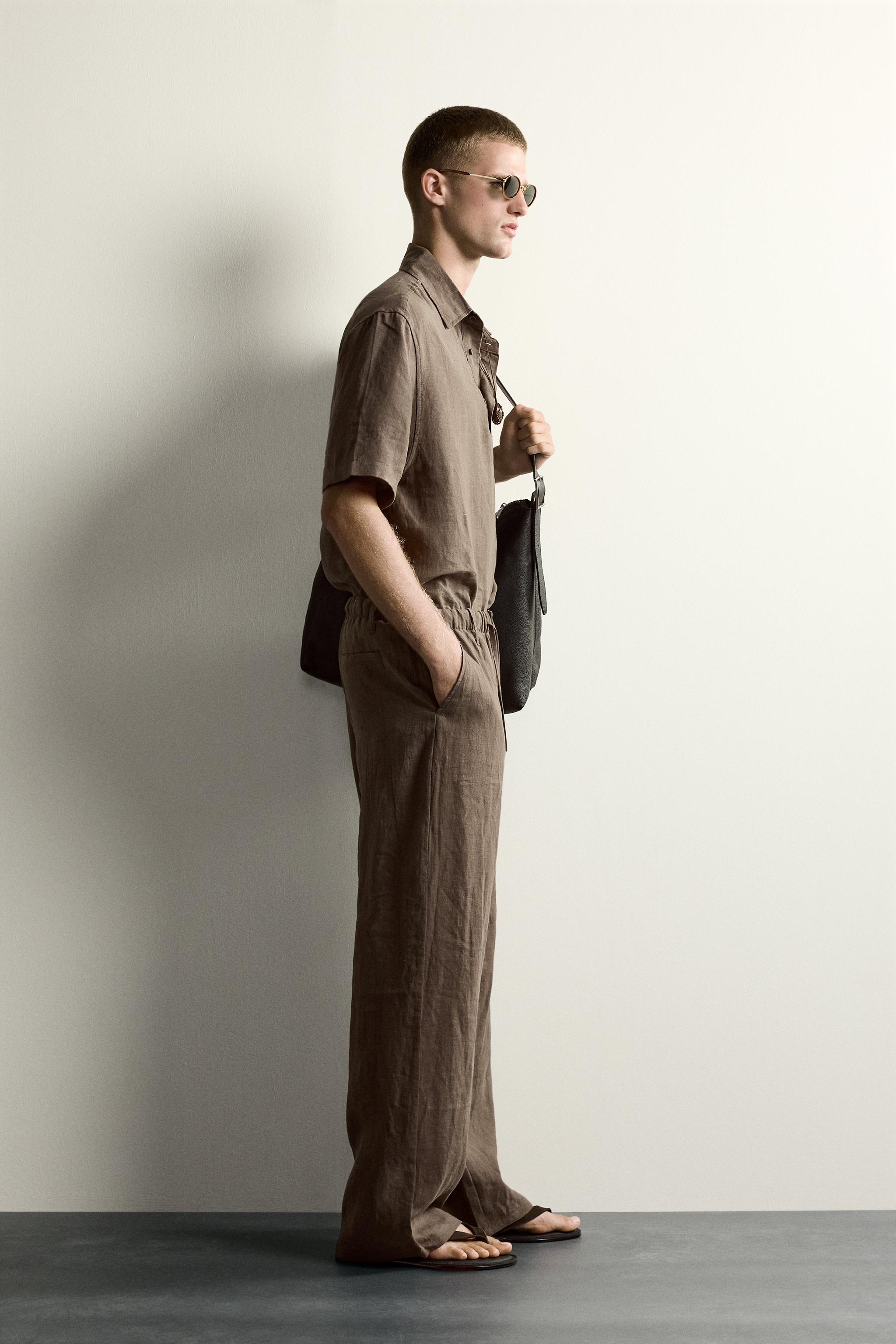100% LINEN BOXY FIT POLO SHIRT